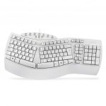 teclado ergonomico blanco